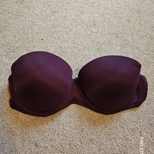 PINK 32C Strapless Bra in Deep Burgundy